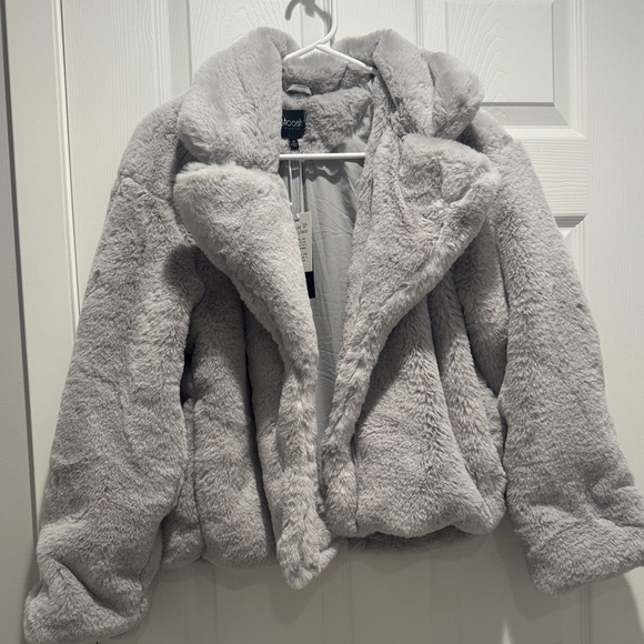 Stoosh Jackets & Blazers - Cold Rush Faux Fur Jacket - light grey